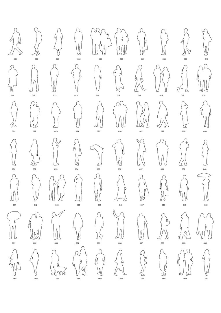 3d 100 People Silhouettes Sketchup