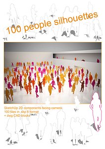 3d 100 people silhouettes sketchup