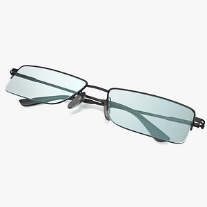 Rectangular Computer Glasses Folded 3D model