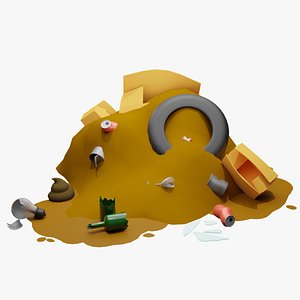 3D model Cartoon Trash Package