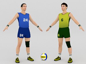 3D Volleyball Players - 2 Players model