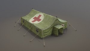 3D military tent 01 medicalforest model