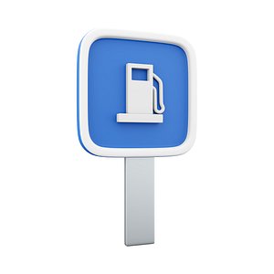 3d  fuel sign cartoon icon model
