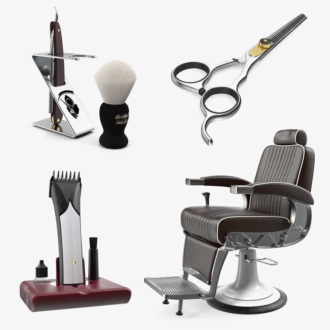 Barbershop Collection 3D model preview