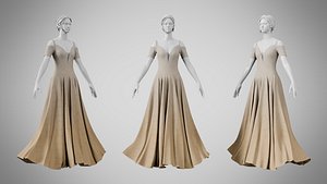 Dress 38 Grullo With Design 3D model