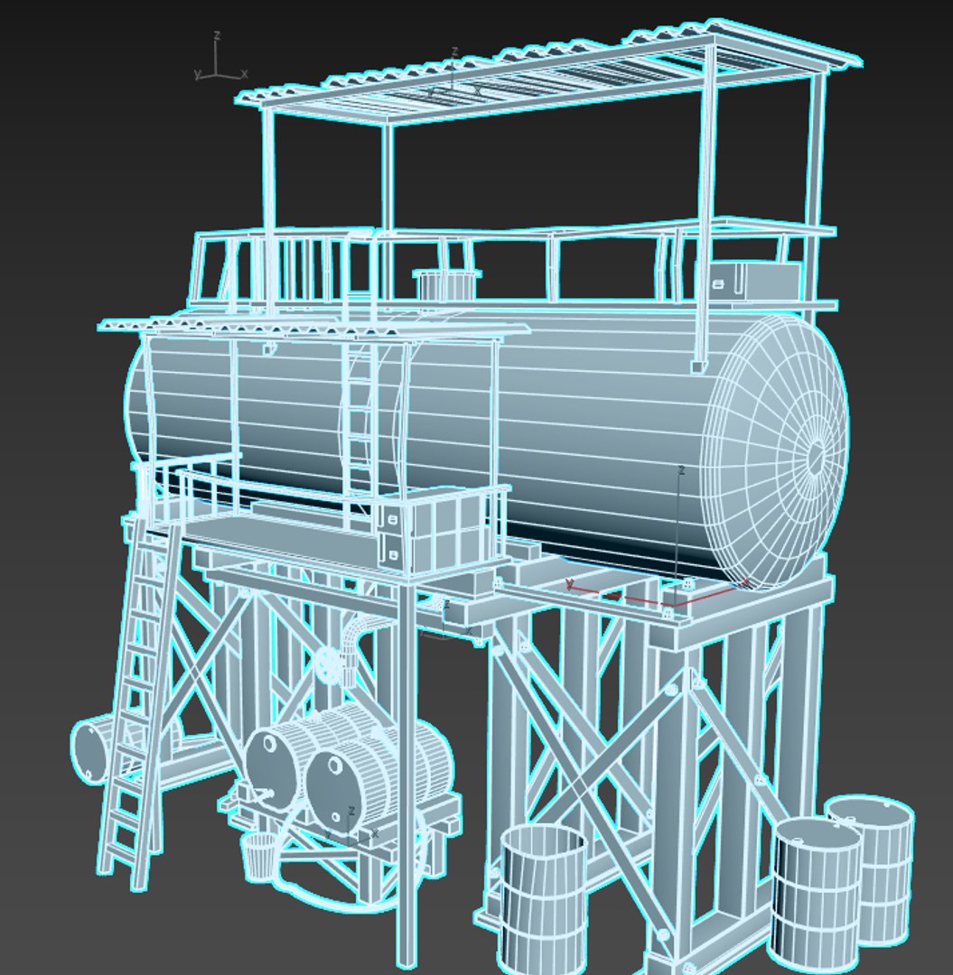Post-Apocalyptic Oil Station 3D Model - TurboSquid 1714746