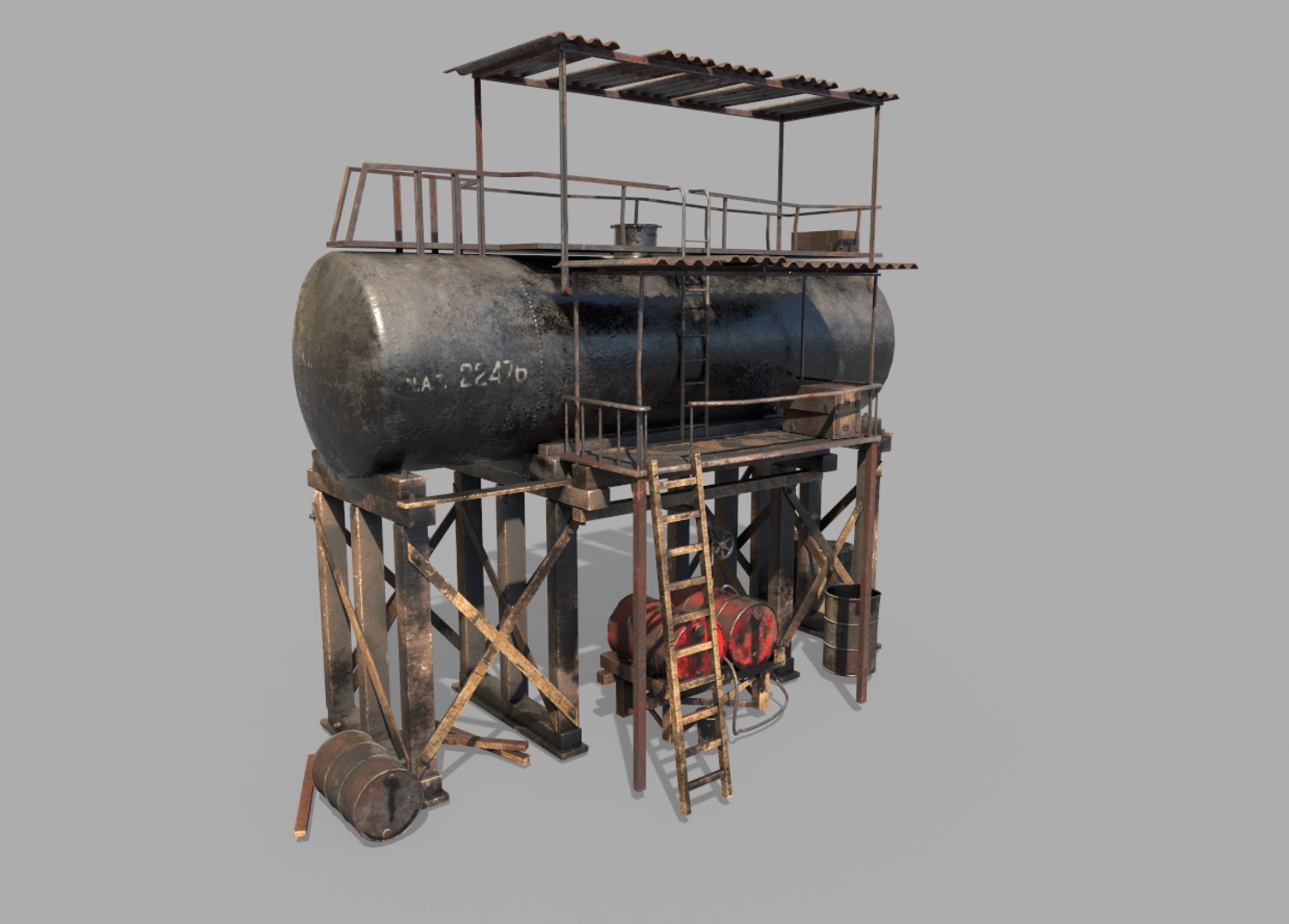 Post-Apocalyptic Oil Station 3D Model - TurboSquid 1714746