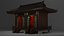 Japanese Teahouse Garden Structures Viewing Pavilions Low-poly 3D model