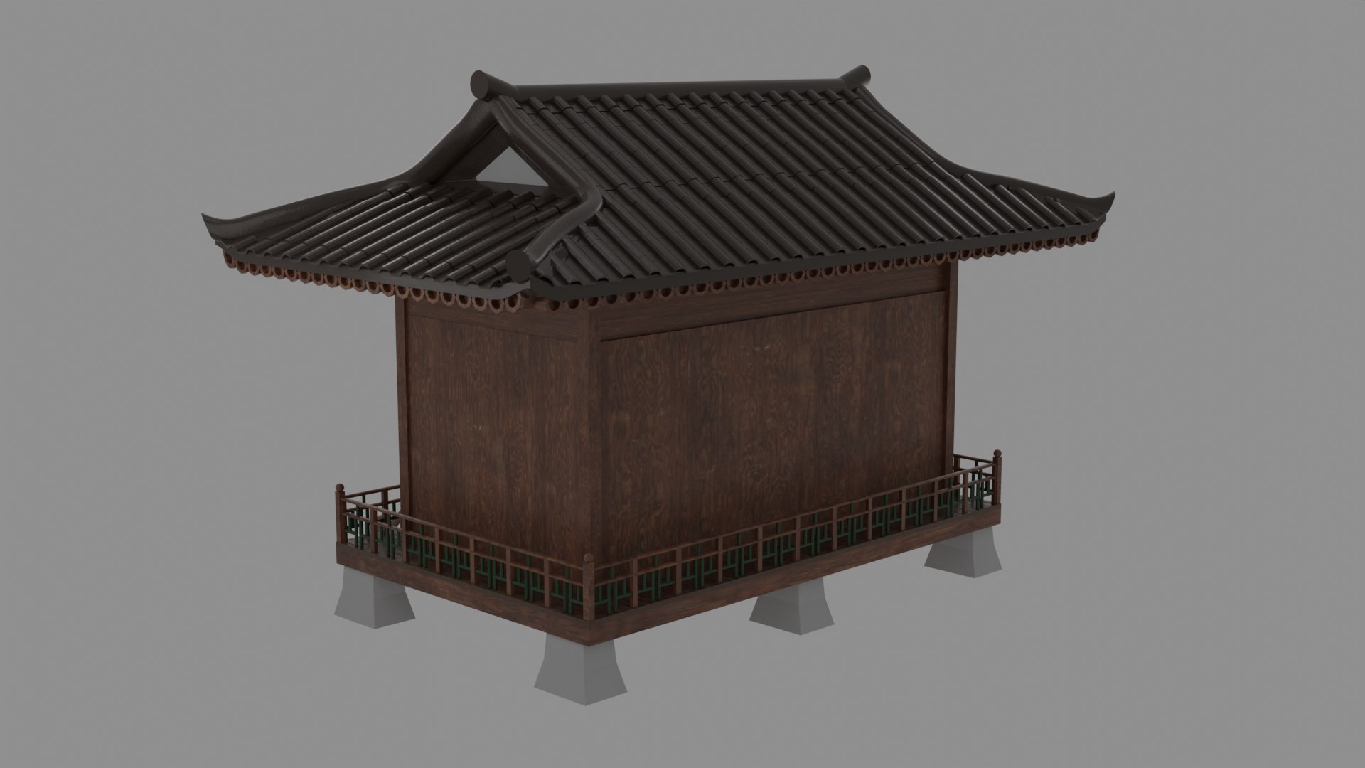 3D Japanese Teahouse Garden Structures Viewing Pavilions Low-poly 3D ...