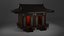 Japanese Teahouse Garden Structures Viewing Pavilions Low-poly 3D model