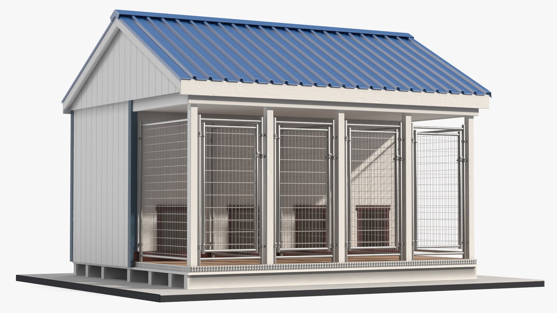 4-Dog Outdoor Kennel with Run 3D model preview