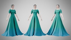 Dress 50 Pine Green 3D model