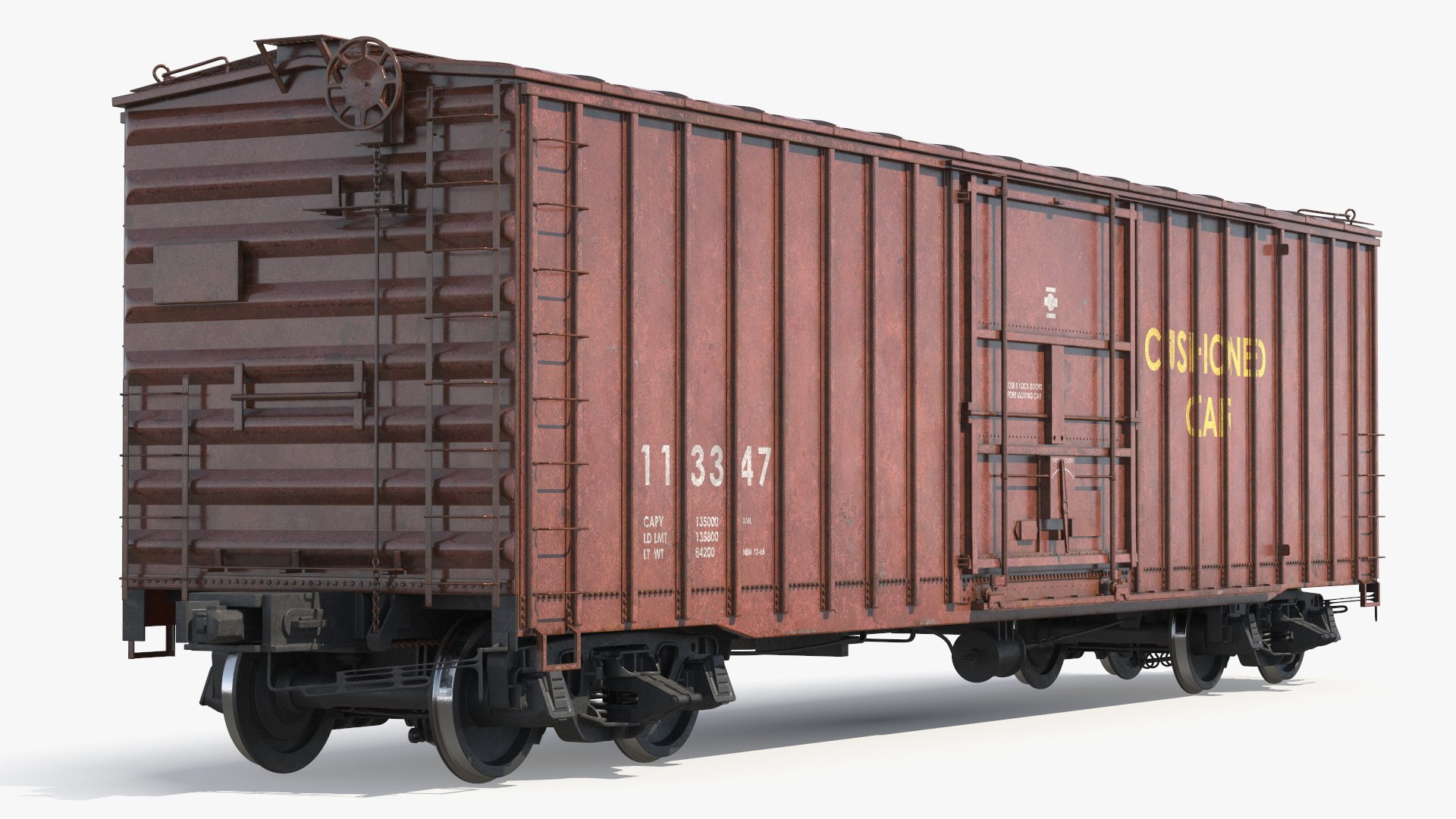 Sliding Door Ribbed Boxcar Used 3D model preview