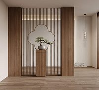 New Chinese Slatted Entry Partition
