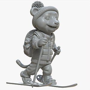 Printable Tiger Cub Skier
