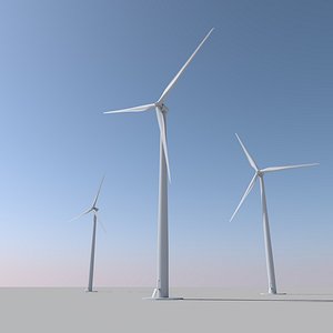 3D 100m wind turbine model