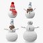 3D snowmans snow