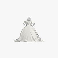 Wedding dress white color  v neckline ball gown dress