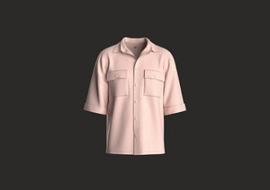 Mens shirt with two flap pockets with textured fabric