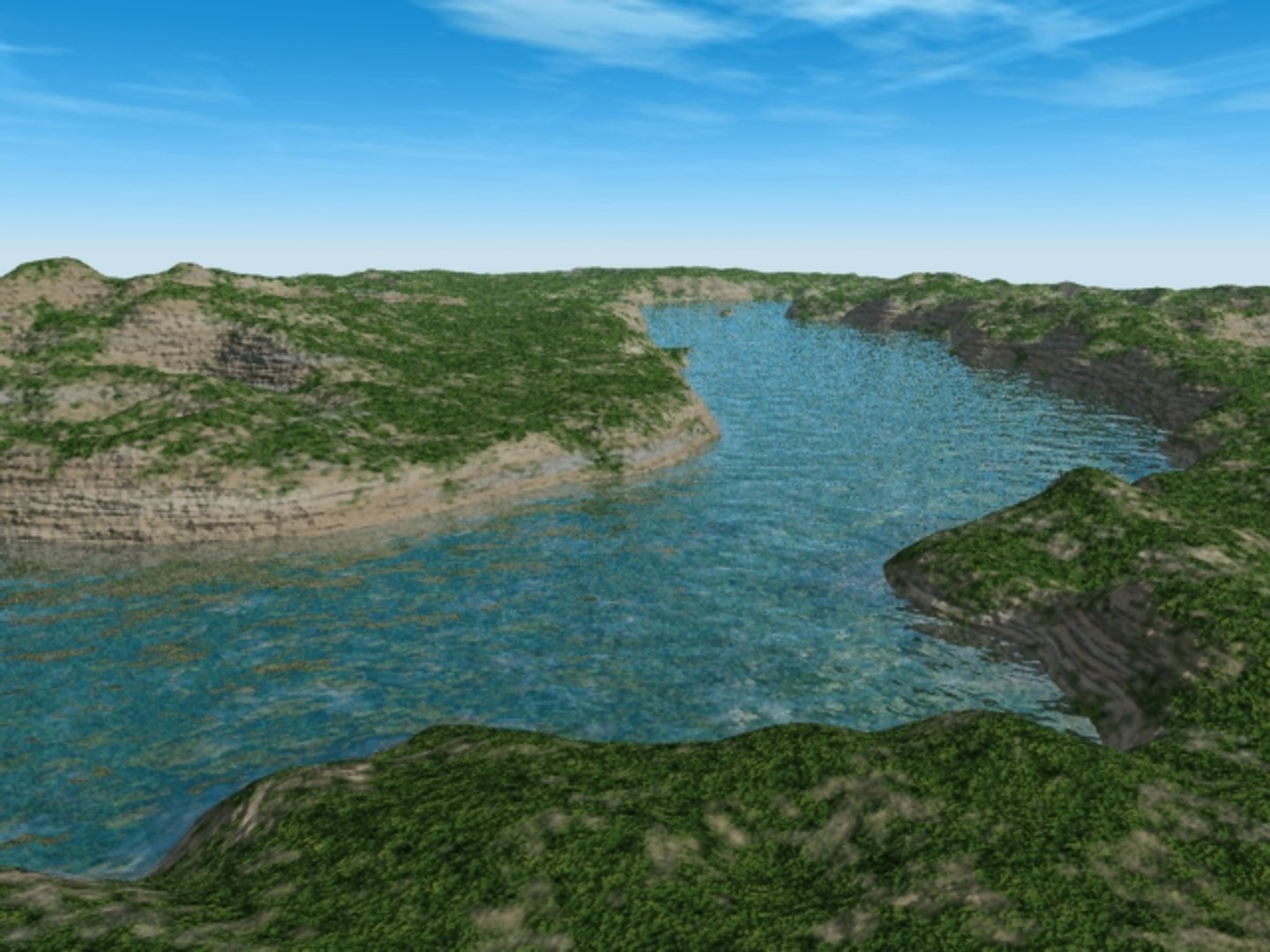 River Valley Terrain Landscape 3d Max