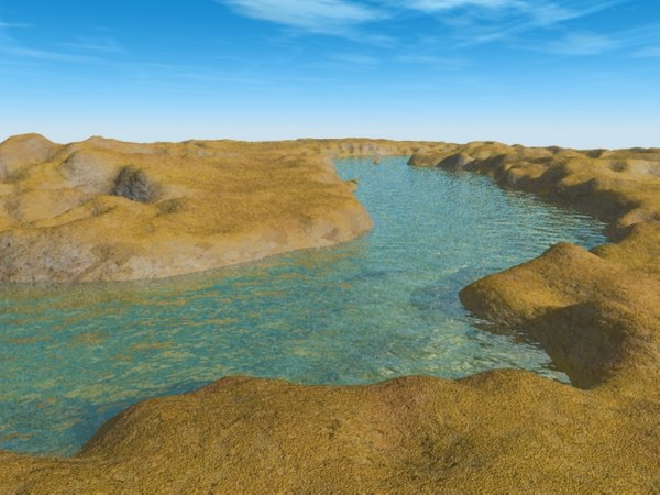 river valley landscape 3d model