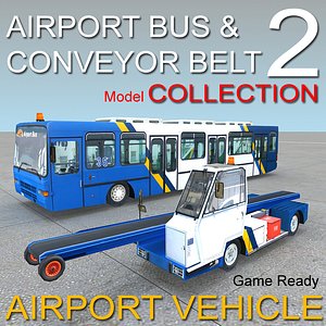 airport conveyor belt bus 3d max