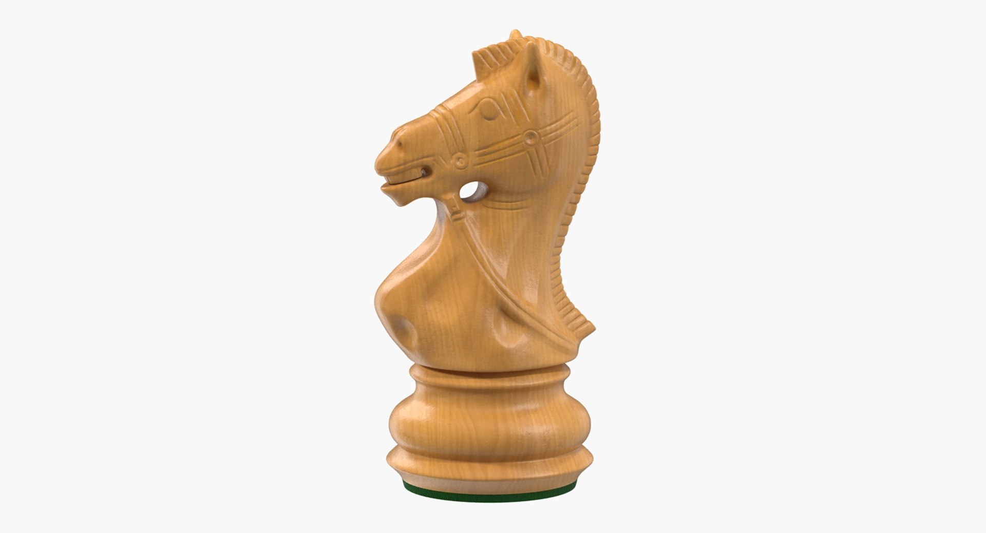 Wooden Chess Knight 3D model preview