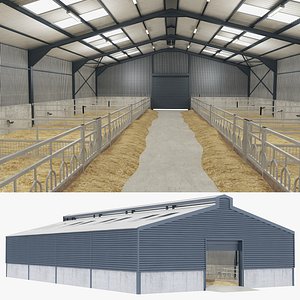 3D Sheep Barn Empty
