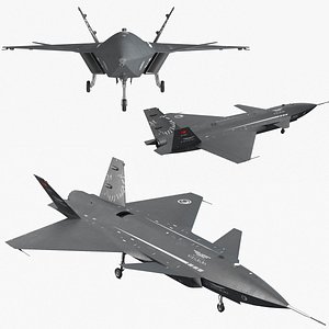 3D Bayraktar Kizilelma Combat UAV Aircraft Black Rigged for Cinema 4D