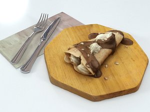 3D pancake chocolate crepe