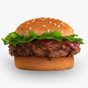 3D Burger Crispy Chicken Tender model