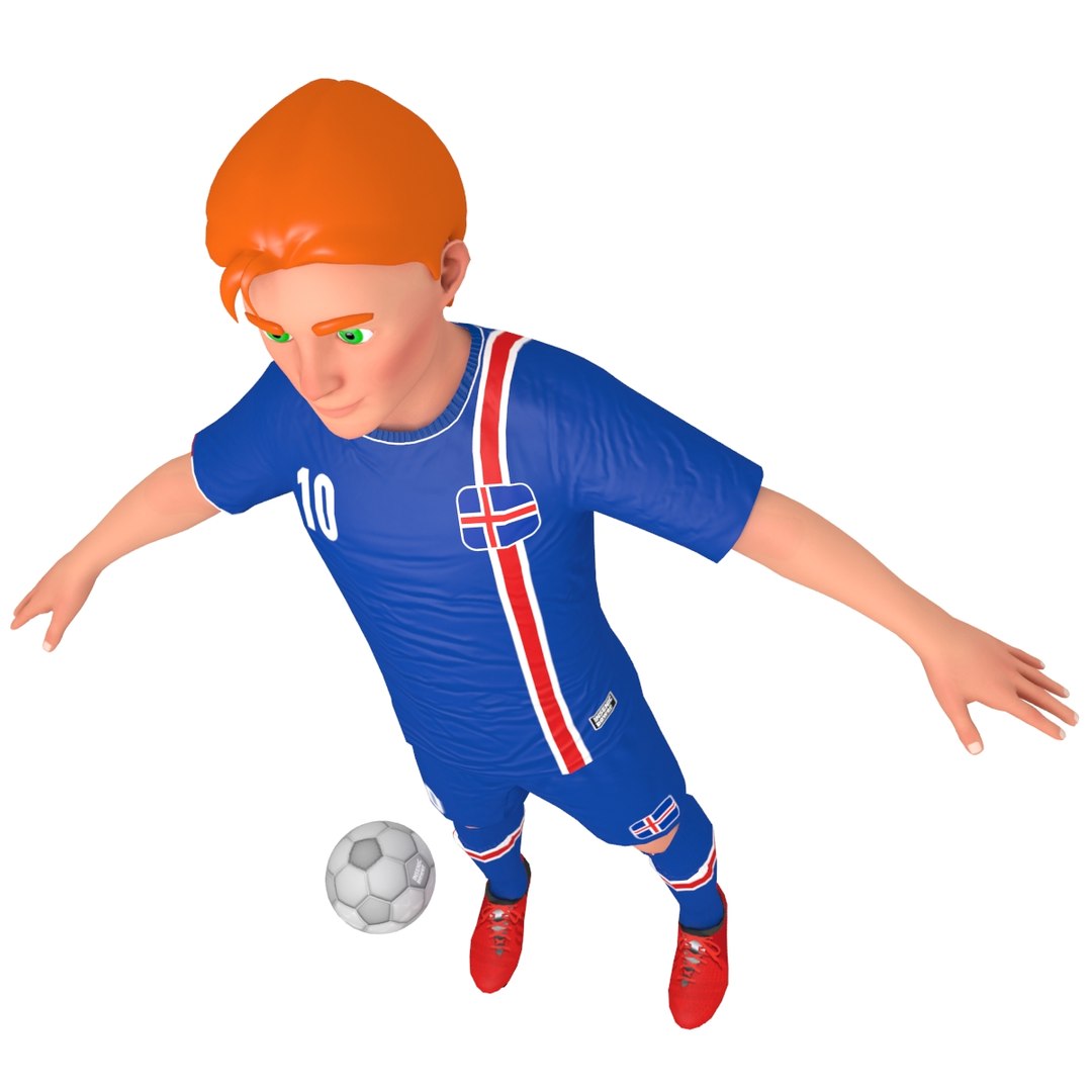 Cartoon Soccer Player Model - TurboSquid 1358331