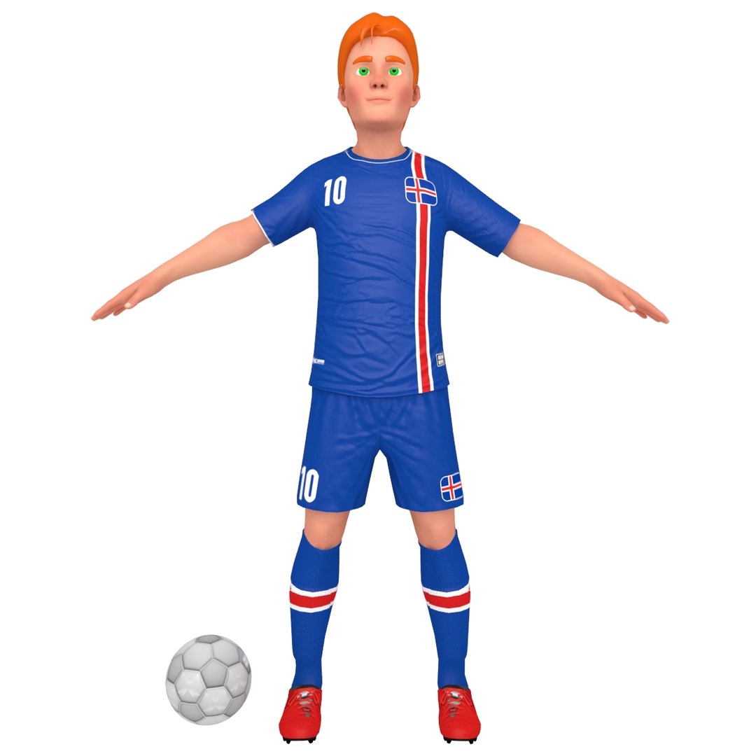 Cartoon Soccer Player Model - TurboSquid 1358331