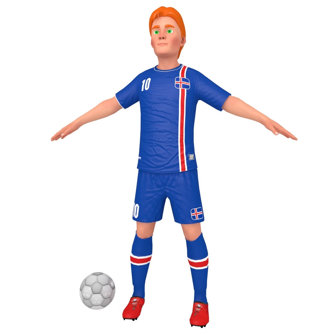 Cartoon Soccer Player Model - TurboSquid 1358331