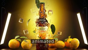 3D Orange Soda Splash Animated model