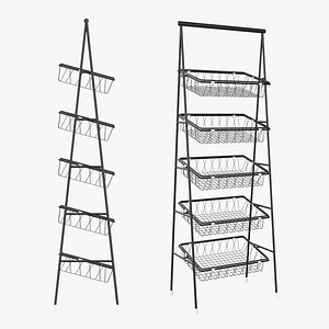 3D model Tilted pane stand 5-tier