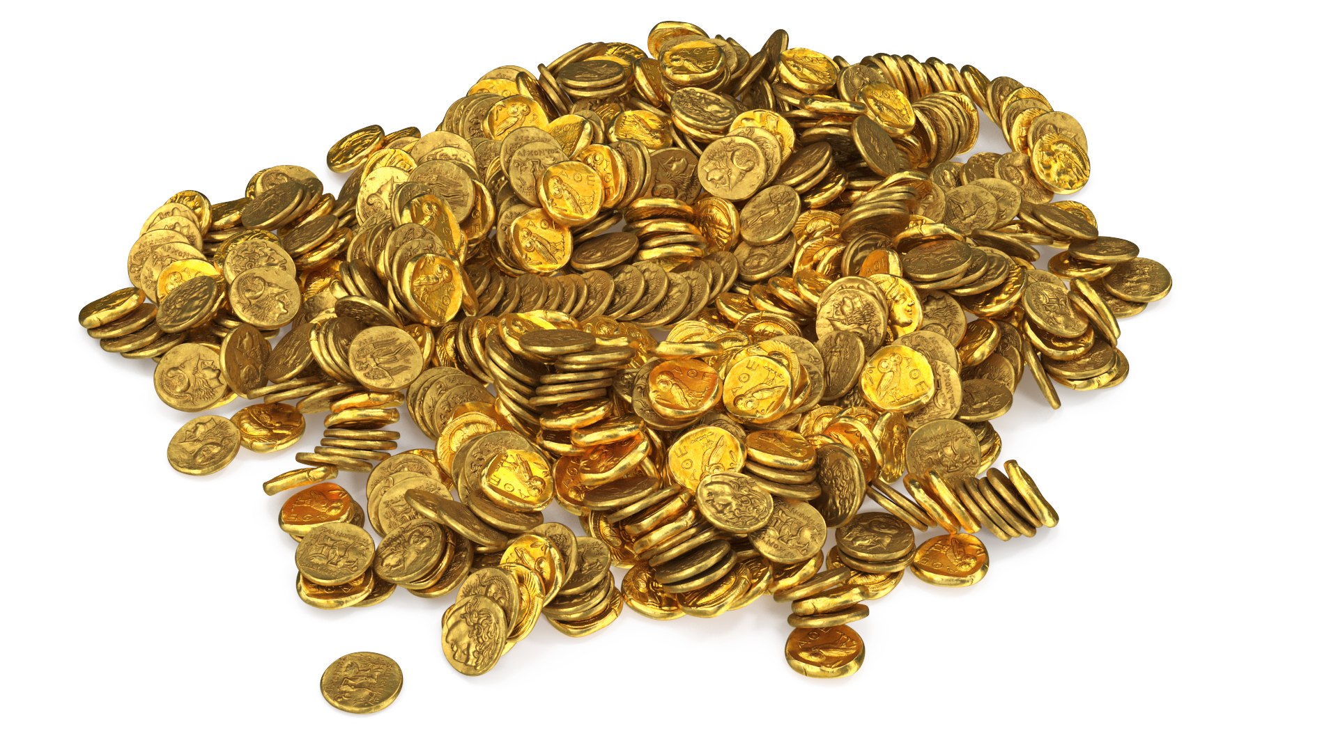 Bunch of Gold Coins 3D model preview
