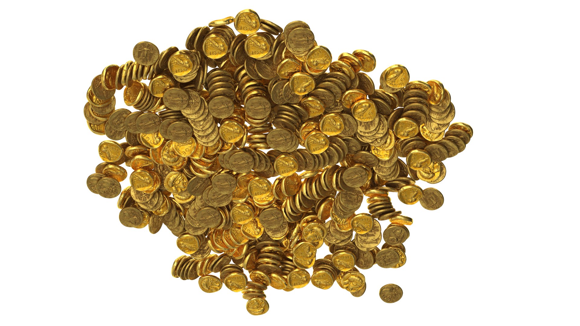 3D Bunch Of Gold Coins Model - TurboSquid 1997980