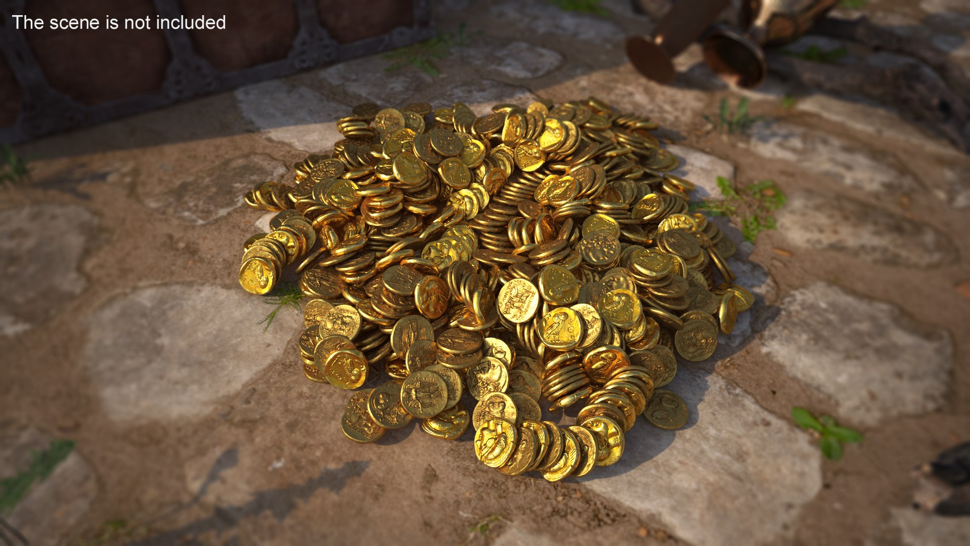 3D Bunch Of Gold Coins Model - TurboSquid 1997980