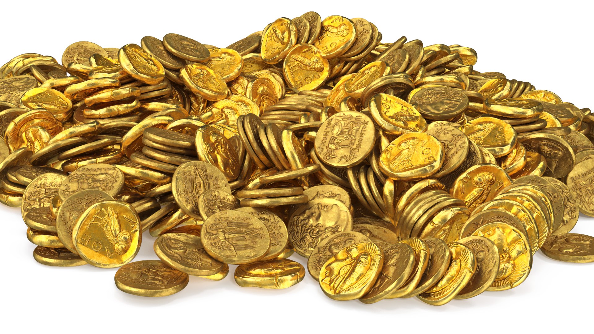 3D Bunch Of Gold Coins Model - TurboSquid 1997980