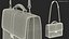 Classic Leather Briefcase Black 3D model