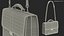 Classic Leather Briefcase Black 3D model