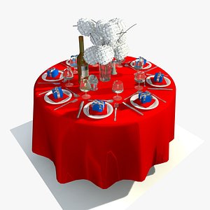 restaurant dining table sets 3d model