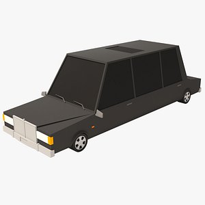 3D model Cartoon Car Limousine