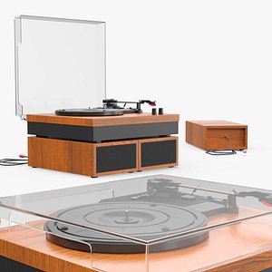 Retro Vinyl Record Player with Speakers