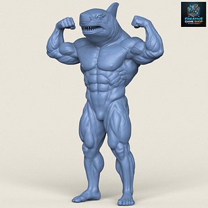 Monster Shark Character Print Ready 3D Model 3D model