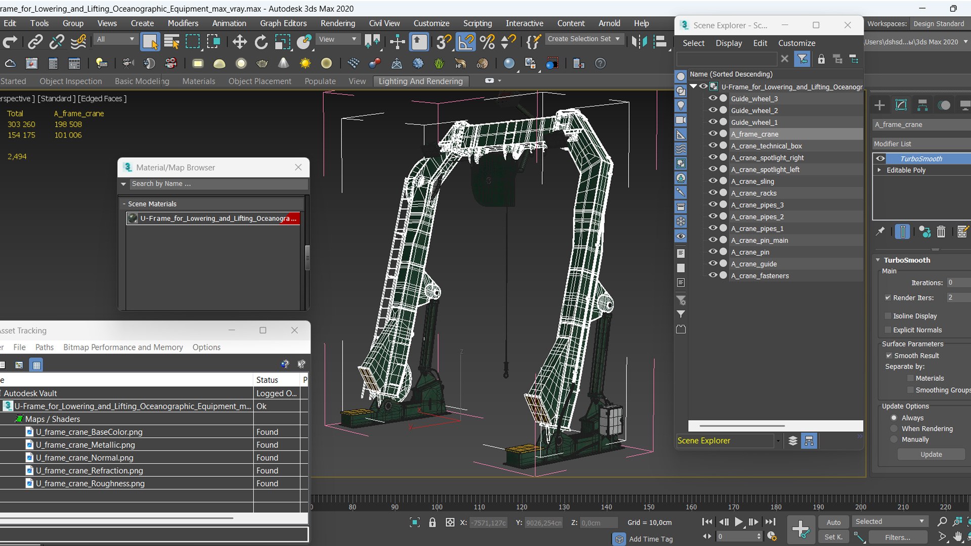 3D U-Frame For Lowering And Lifting Oceanographic Equipment Model ...