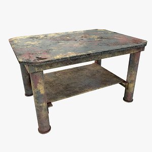 3D Iron table workbench tool painted da1 model