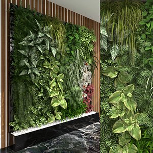 3d model green wall