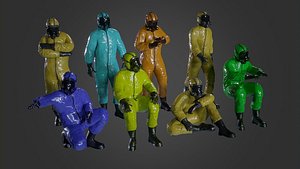 3D model Man in BioSuit with Poses